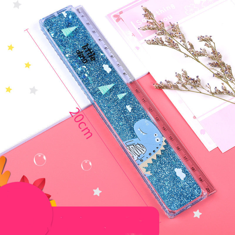 Creative Quicksand Ruler With Wavy Line Plastic Ruler