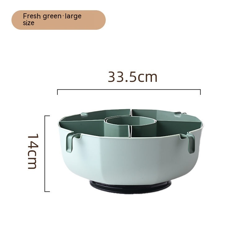 Rotating Hot Pot Drain Basket Household Compartment