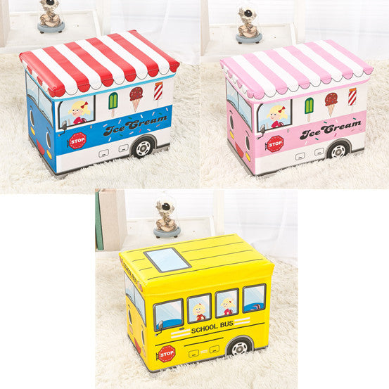 Storage Box Creative Cartoon Storage Box Household Goods Storage Stool Foldable