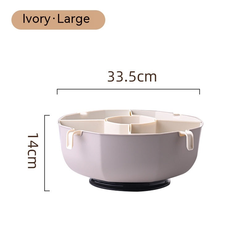 Rotating Hot Pot Drain Basket Household Compartment