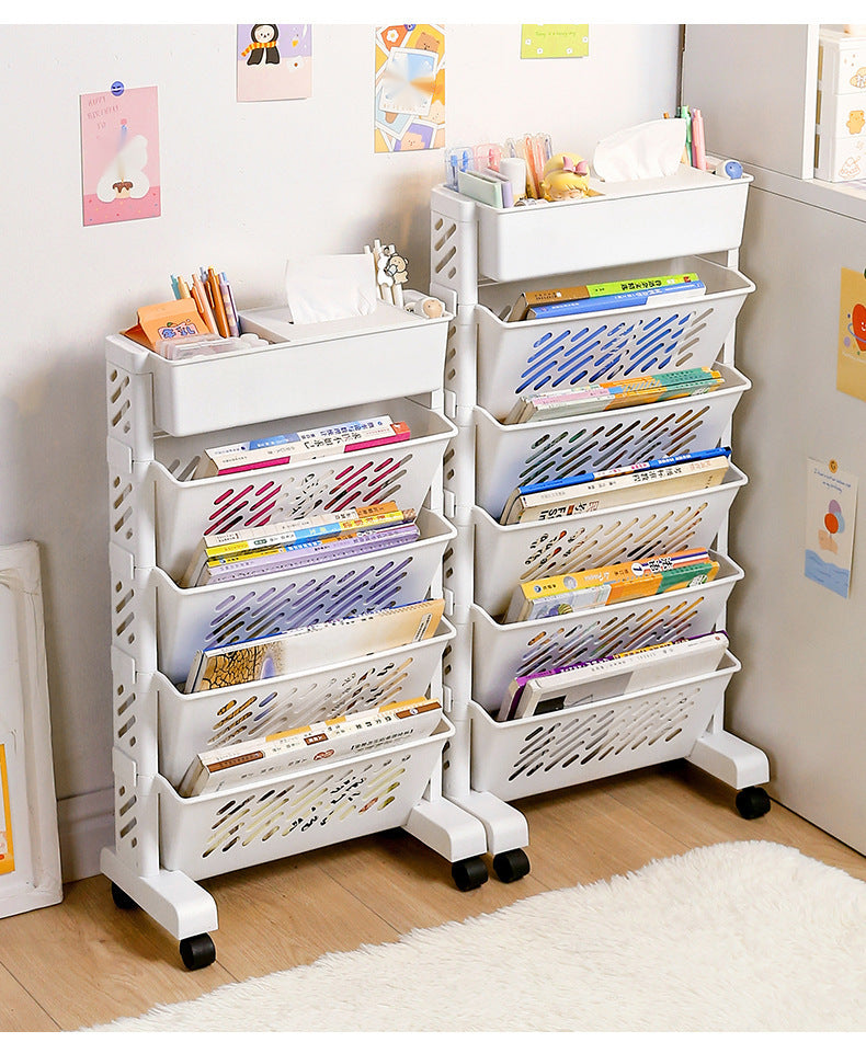 Desk Container Book Storage Rack Student Desk Bookshelf Movable Classroom Desk Storage Rack Bookcase